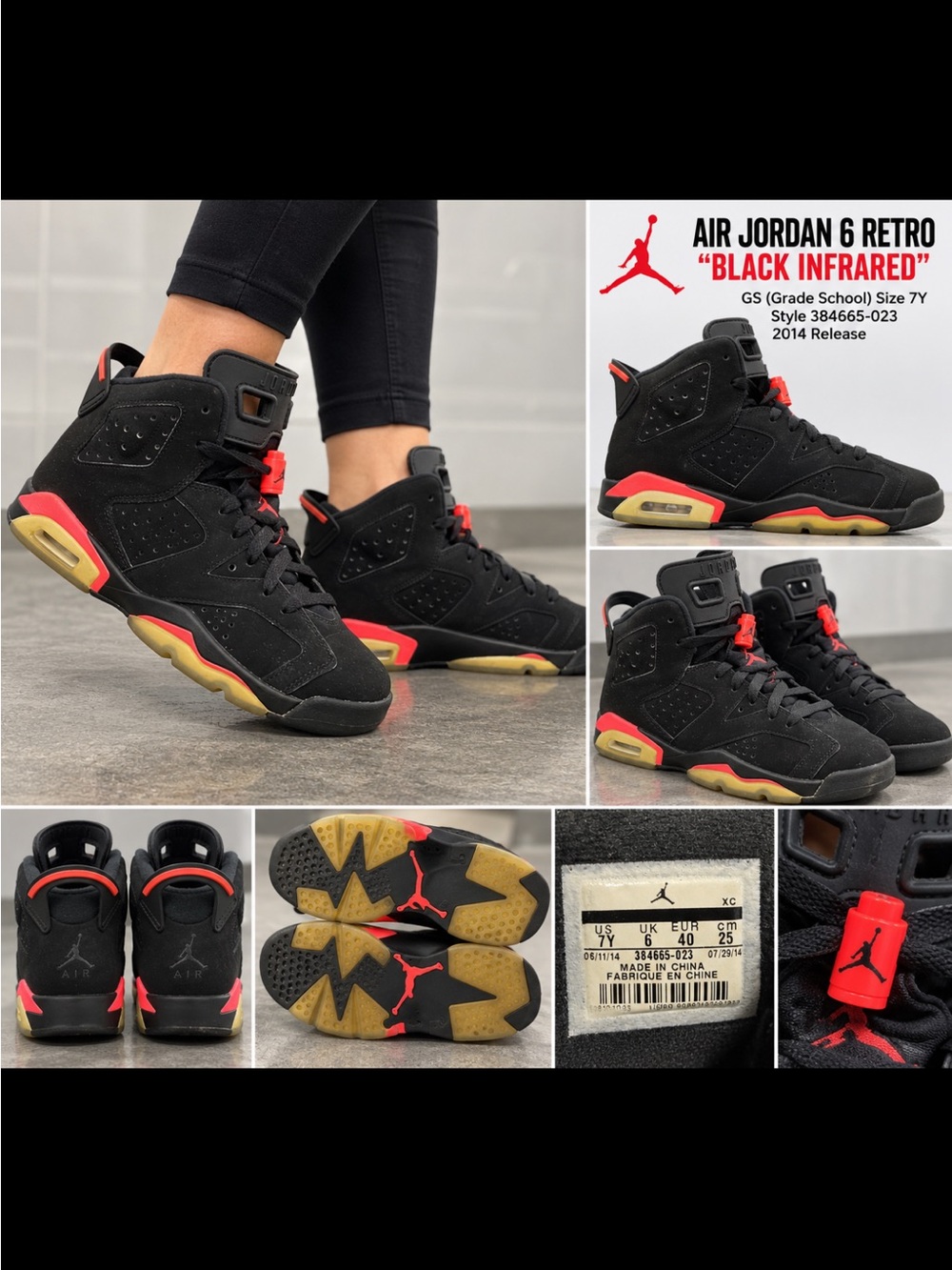 Jordan Black and Infrared Women's Sneakers